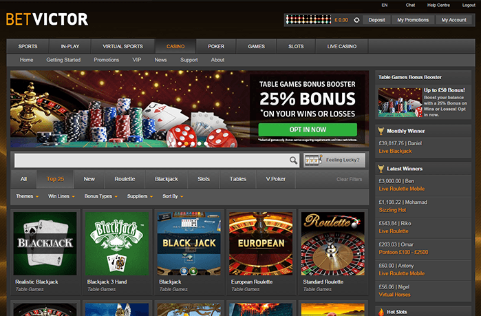 Deposit to Play BetVictor Casino Games with Bonus