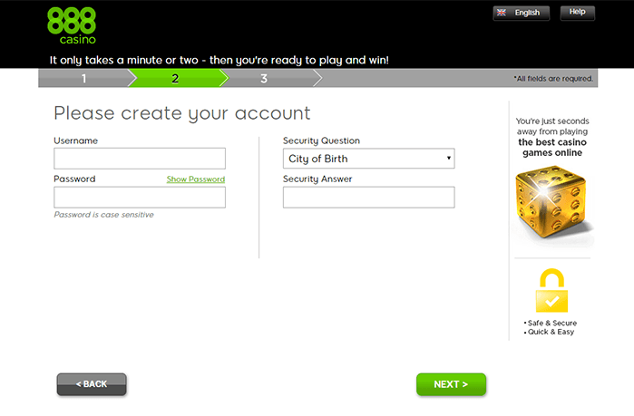 Enter your Personal Info to Create an Account