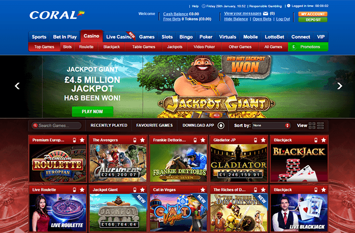 Play Coral Casino Games with Bonus