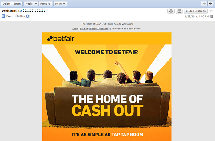 Betfair Casino Account Created