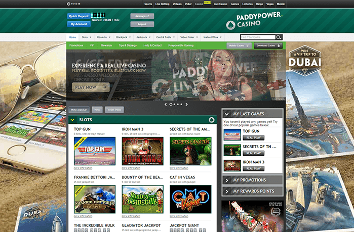 Opt in to get the Paddy Power Casino Bonus